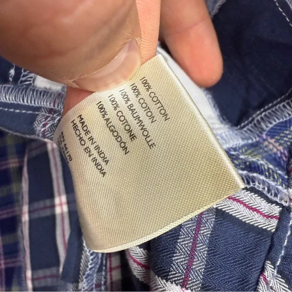 Free People Rare Argyle Plaid Quilt Button Oversized Shirt - Picture 7 of 7